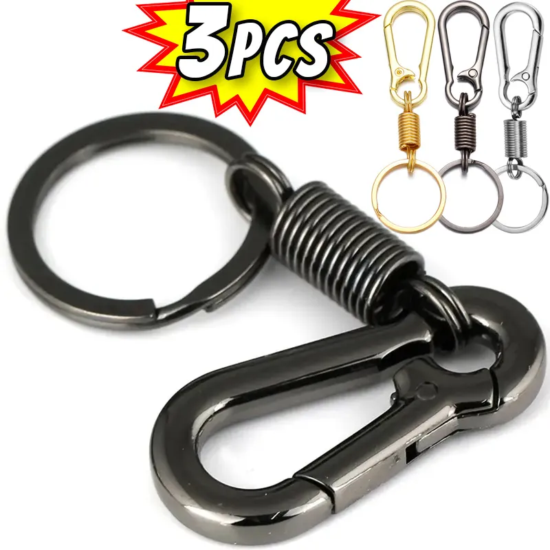 Elastic Spring Key Chain Metal Gourd Buckle Clasp with Strong ...