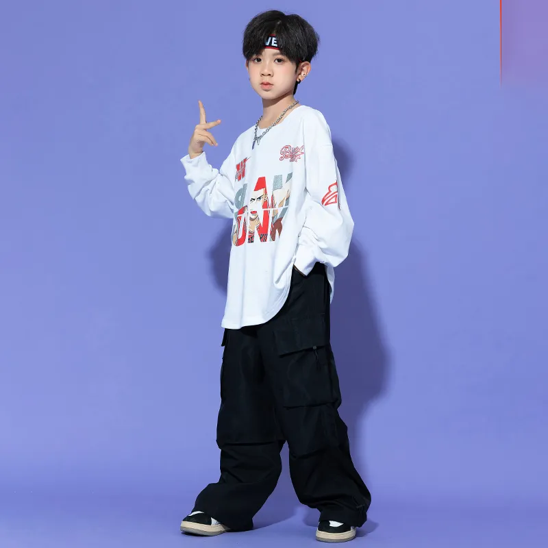 Kids Hip Hop streetwear tracksuit set: Sweatshirt, Joggers Kids Hip Hop streetwear tracksuit set: Sweatshirt, Joggers