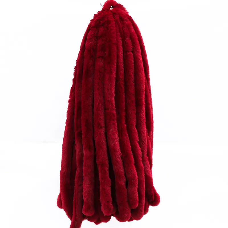 1m faux pälskoloful spets kanin päls handgjorda ulltoppar dekorativa burr diy kostym hantverk halsduk krage materialtillbehör