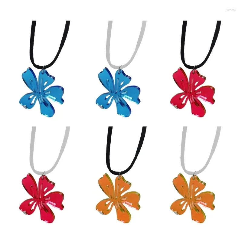 Подвесные ожерелья Простые акриловые цветочные ожерелье моды воротнич