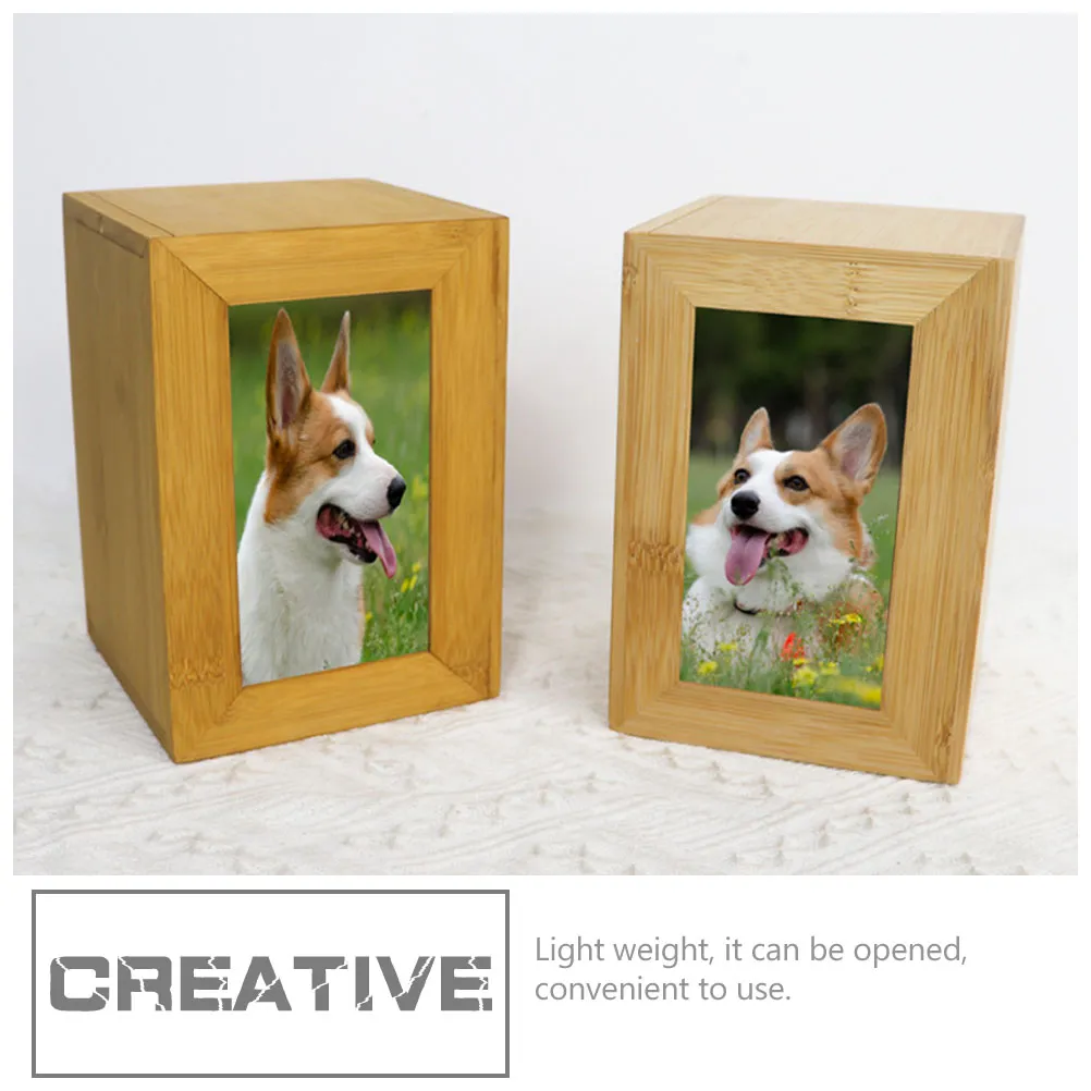Haustier Urne Haustiere Bambus handgefertigt Sarg Katze Kaninchen Hundefoto Rahmen Hunde Keepsake Memorial Supply