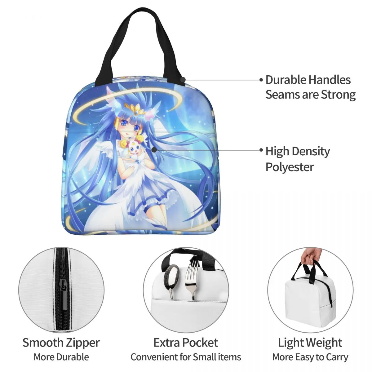 Smile Precure Anime Insulated Lunch Bags Glitter Force Yayoi Miyuki Nao Reika Akane Cooler Bag Tote Lunch Box School Outdoor