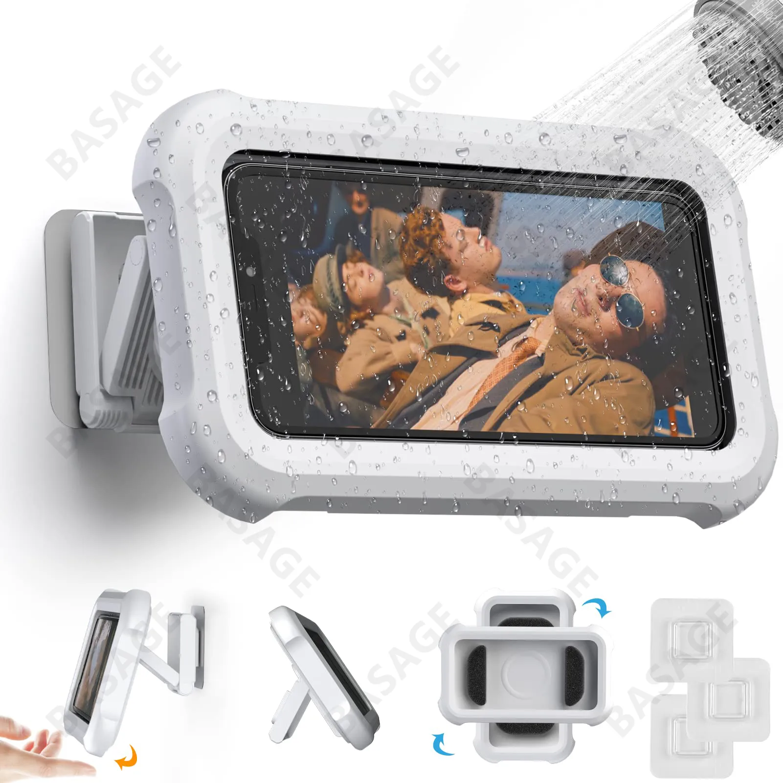 Waterproof Shower Phone Holder: 480° Rotation, Anti-Fog