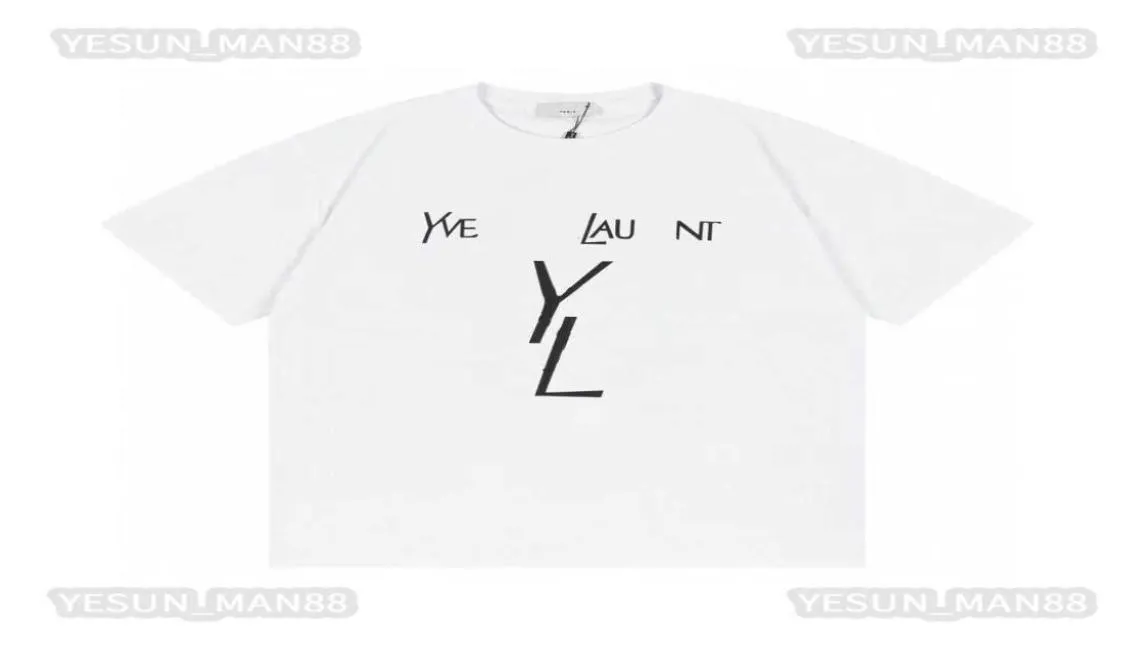 Tasarımcı Xury YSLS Klasik T Shirt Erkek ve Kadın Hip Hop Mektupları Baskı Top Yaz Nefes Alabilir High Street Pamuk Gevşek Tee8408178