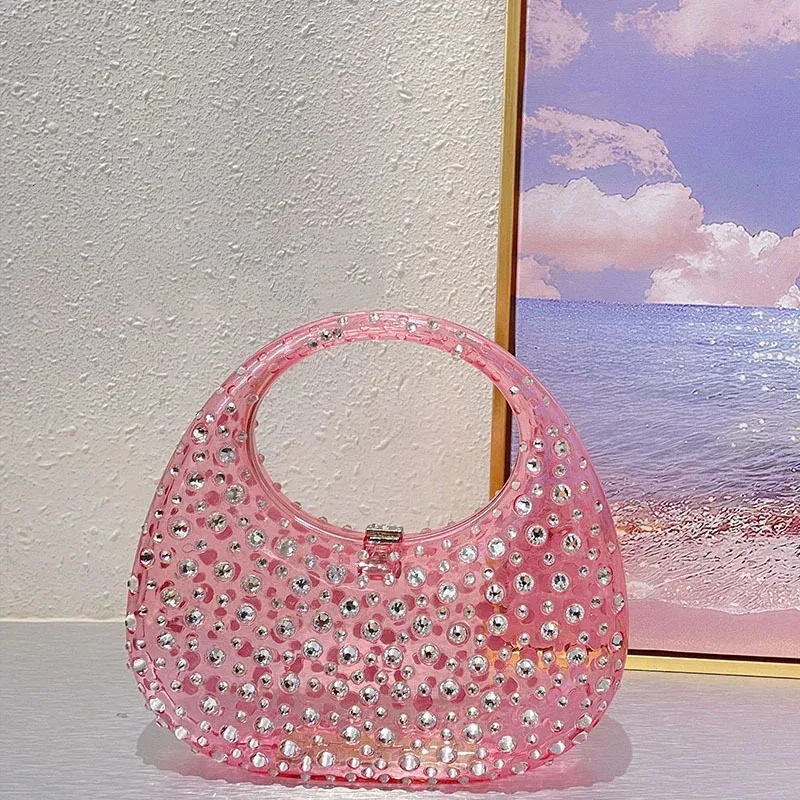 Crystal Rabbit Purse Crystal Clutch Evening Bag: Premium Rhinestone Half Moon Purse - Shop ...