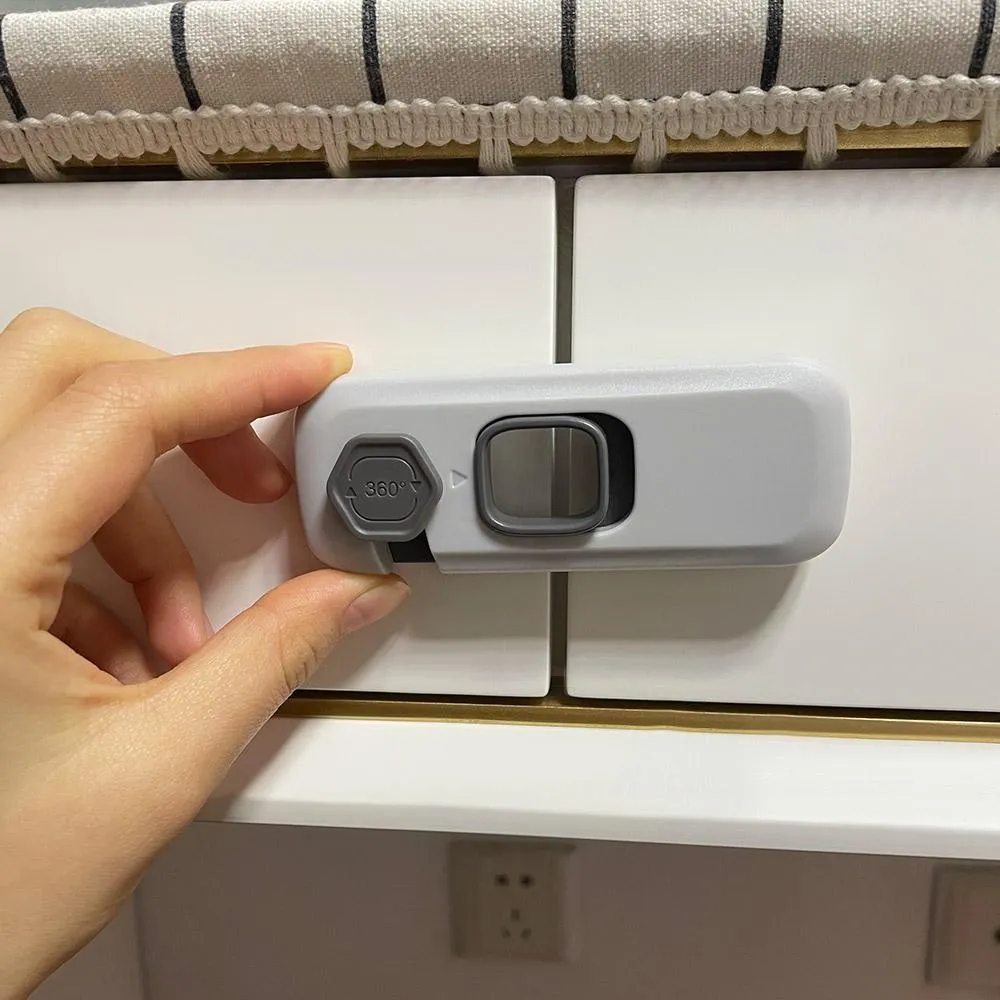 SNOWIE SOFT Child Safety Door Lock for Cabinet and Drawer with Self Adhesive Release Button