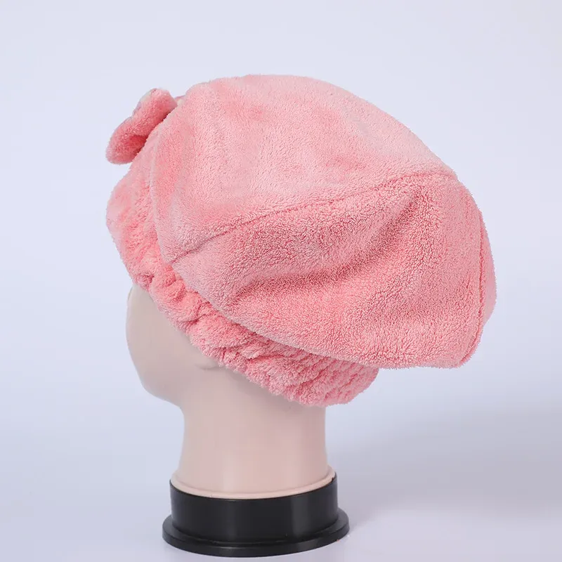 Coral Fleece Plain Women's Dry Hair Cap, Soft Water Absorption, Quick Drying, No Hair Wiping, Hair Bag, Adult Children's Towel