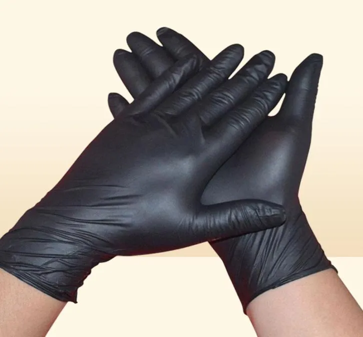 100Unitcaja Gants de nitrile noir jetable comme pieuvre ambidextre pour nettoyer les tatouages de gant industriels à usage industriel Hogar 2012077483302