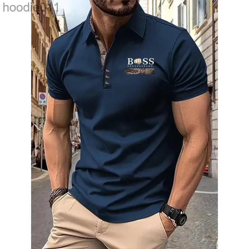 Herren Polos 2024 Herren Kurzarm Hemd gedruckt neue Kleidung Sommer atmungsaktive Straße Freizeit Fashion Herren Hemden C24325