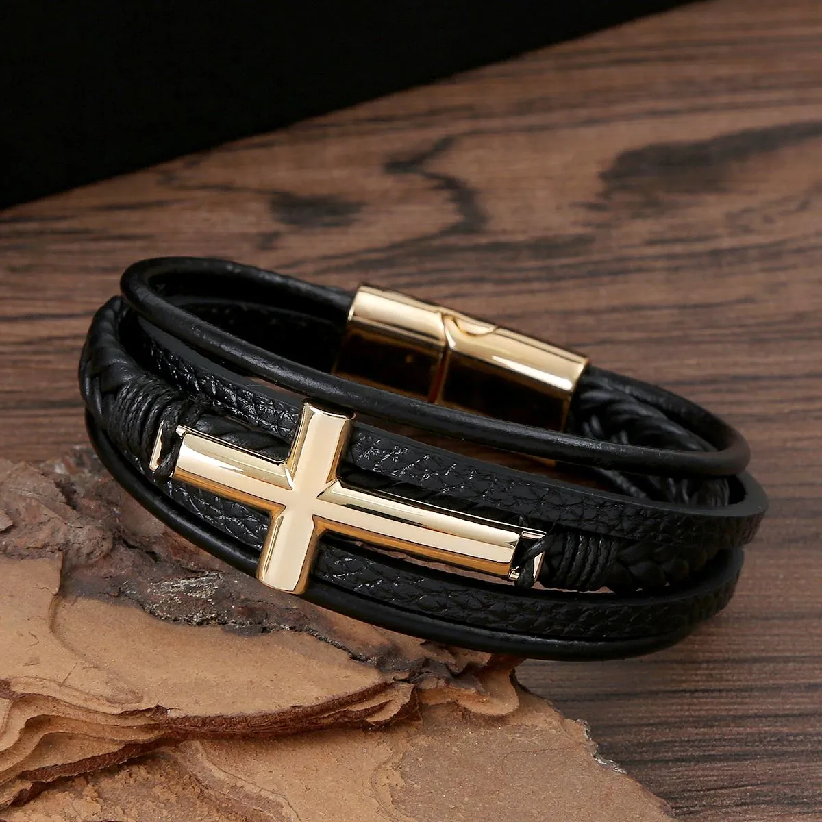 Leather Bracelets For Women Handmade Multi-Layer Leather Wrap