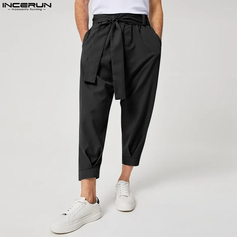 Pantalon masculin Incerun 2024 masque à la mode de mode à crampon de couleur un pantalon de harem de la couleur de la couleur des chinomen à la jambe large de chinomen s-5xl