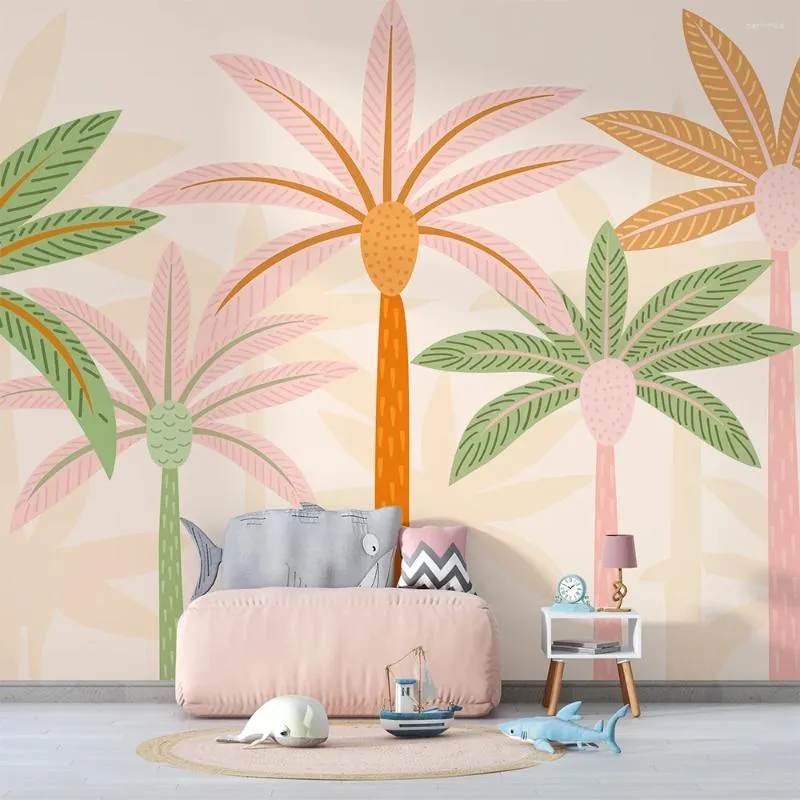 Papéis de parede Safari removível 3d papel de parede mural não tecido de parede tropical Tree da selva 5D Flor