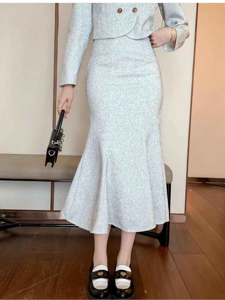 Women Winter Party Two-Piece Birthday Outfit Jacket and Long Skirt Set 2024  from Dhgate Two Piece Dress - price 75.46