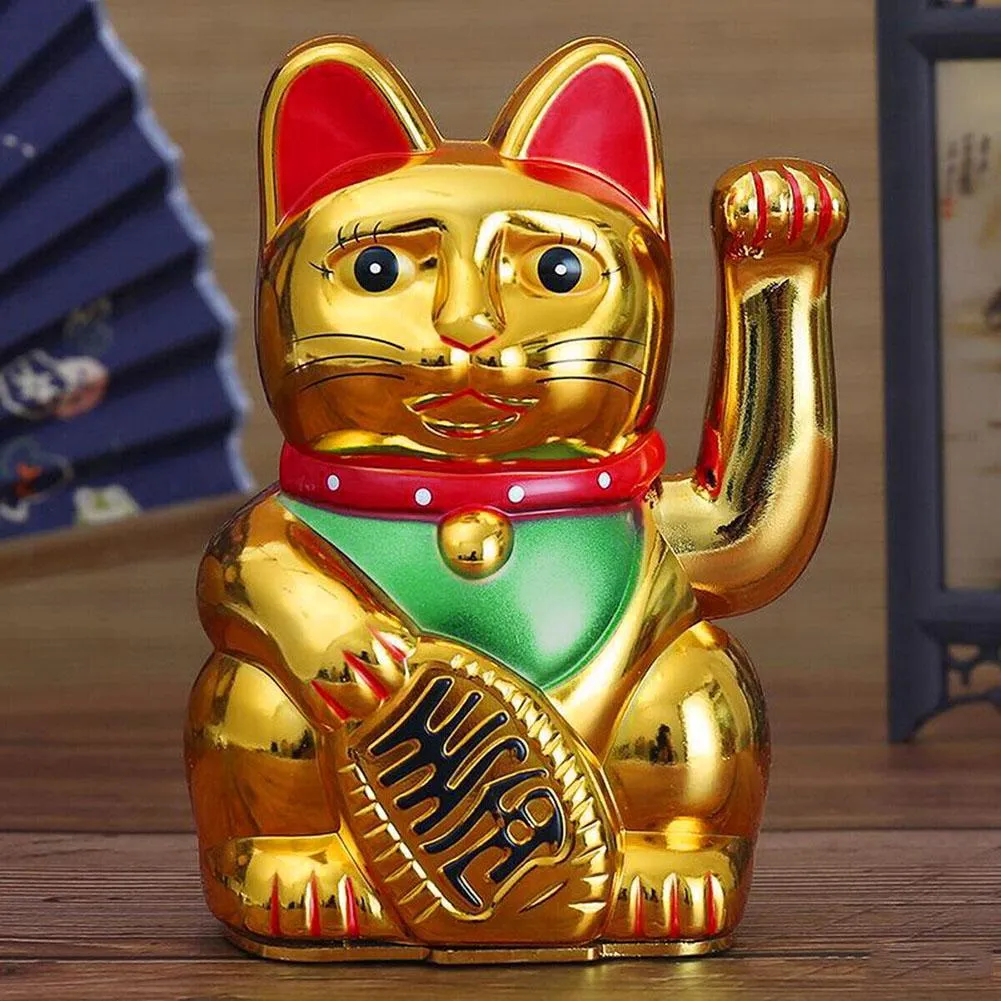 Chinois Lucky Cat Agitant La Figurine A Main 5 Pouces Beckoning Fortune Cat Pour La Decoration Interieure Du 15 56 DHgate
