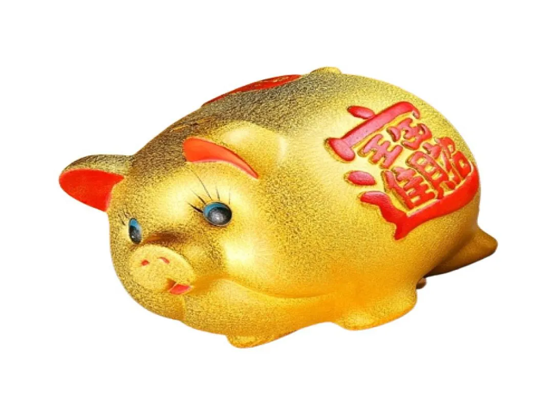 Ceramic Cartoon Boxes Creative Golden For Present Piggy Bank Children039S Retro Coin Tank Money Savings Home Decoration GG50CQ 2012191173
