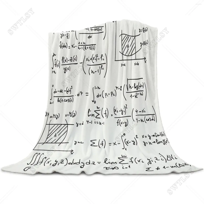 Coperte Physics Science Academic Algebra Formula Flanella coperta per divano letto Portare in pile morbida lancio di peluche divertenti retti da letto