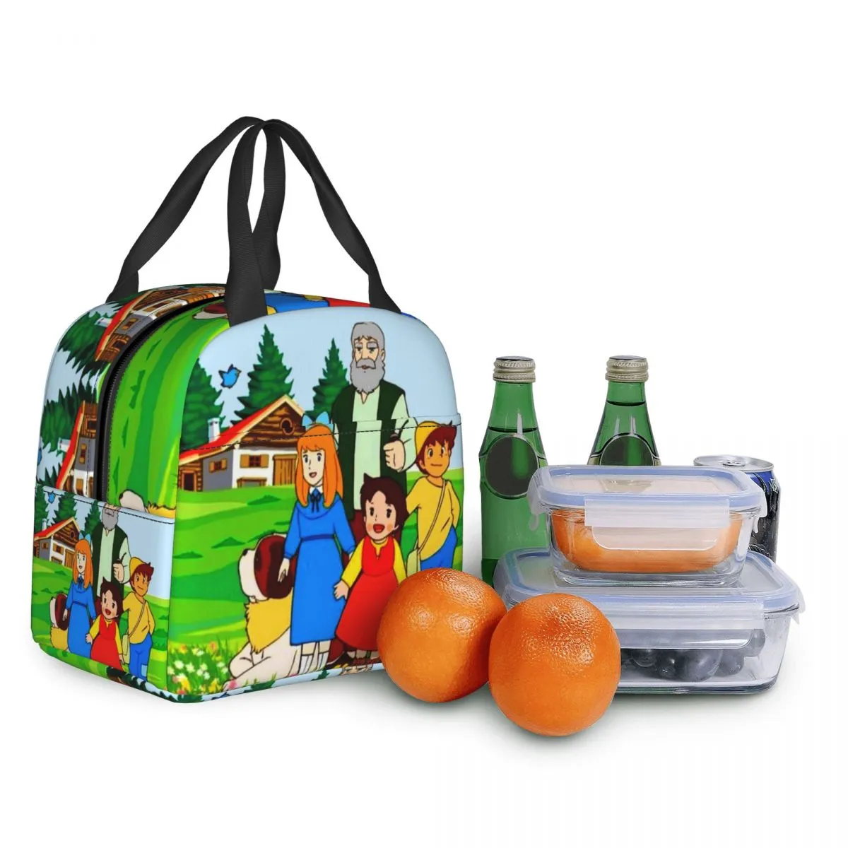 Alps Mountain Heidi Peter und Opa Lunchbag warme Kühler thermisch isolierter Lunchbox für Frauen Kinderschule Food Bags