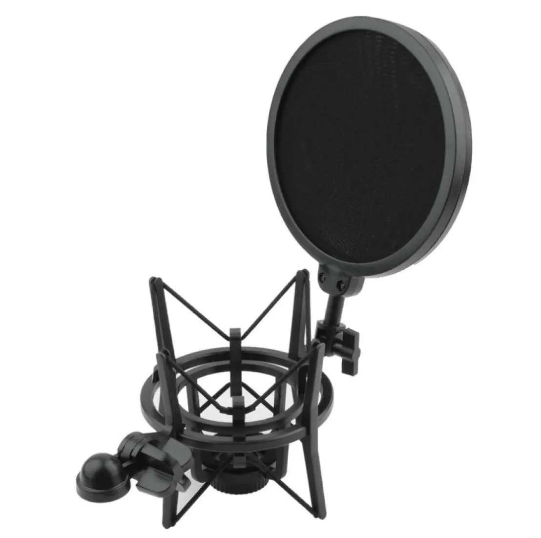 Ny mikrofonchockmonteringshållare med integrerad popfilterskärm Mikrofon MIC Professional Shock Mount837962