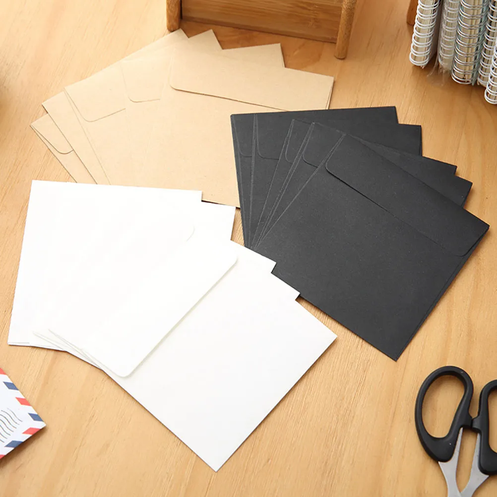 50 Mini Enveloppes Papier Kraft + 50 Cartes Vierges - Fermeture Cœur - Kit Créatif DIY Pour Cadeaux, Invitations, Mots Doux