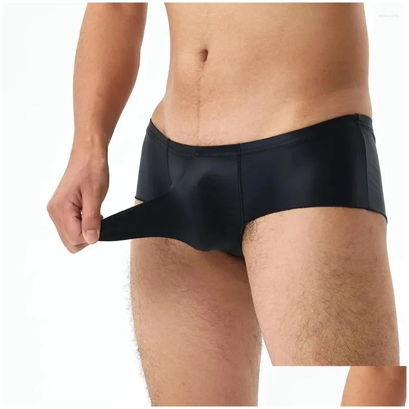 Cuecas bolsa masculina tanga sólida cuecas de roupas íntimas lingeróticas eróticas de lingerie erótica de calcinha brilhante