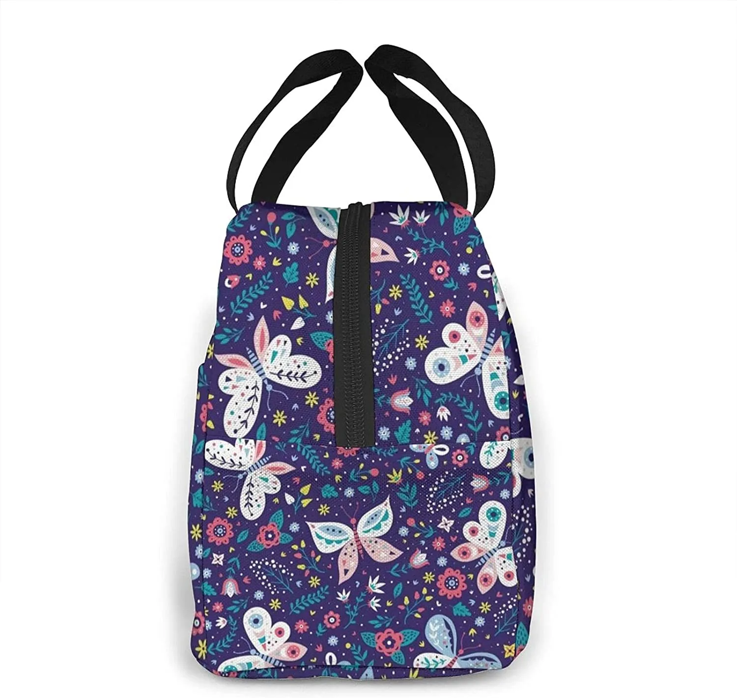 Bolsa de almoço de borboleta roxa gulmão garotas pequenas lanchonetes isolados reutilizáveis de backpack bento de mochila portátil à prova de vazamento portátil