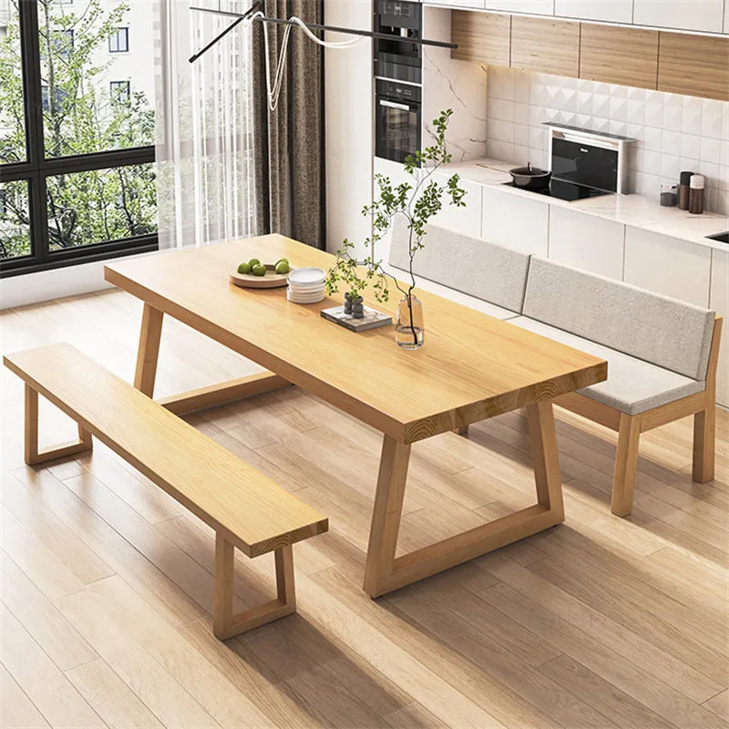 Japanese Solid Wood Dining Table For Dining Room Furniture Nordic home Small Apartment Rectangle Dining Table and Chair Set Z