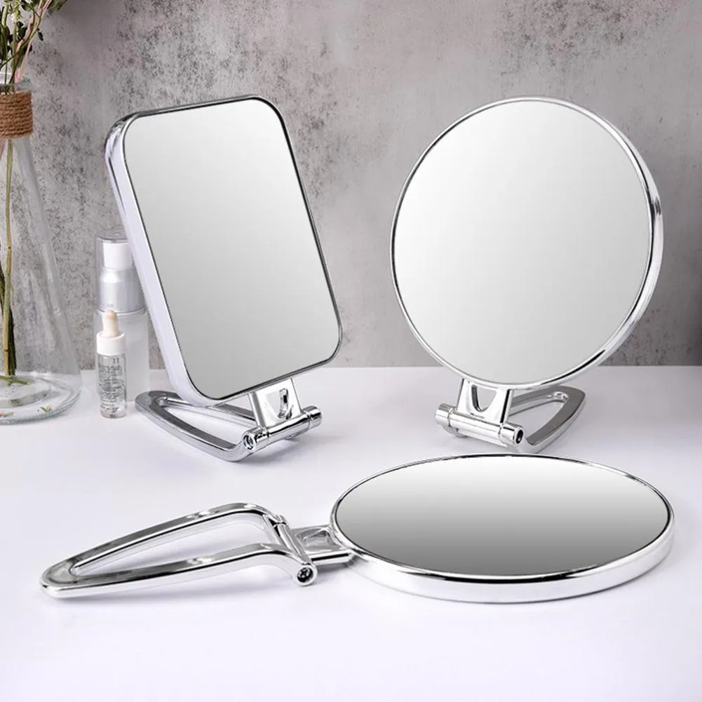 3x förstoring ljus makeup spegel dubbelsidig makeup fåfänga spegel handhållna speglar spegel kosmetiska verktyg 3 stilar