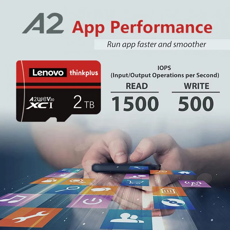 2TB SD Memory Card Class 10 High Speed Micro TF/SD A2 Flash Memory