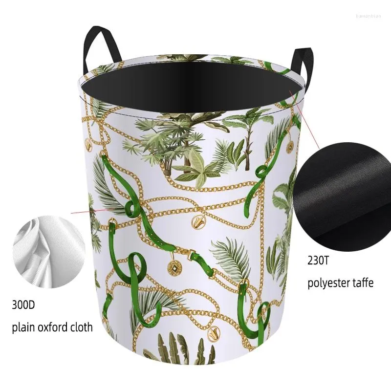 Laundry Bags Folding Dirty European Pattern Chain Full Seal Square Continuous Tree Banana Basket Clothes Bag Tarp Double Layer