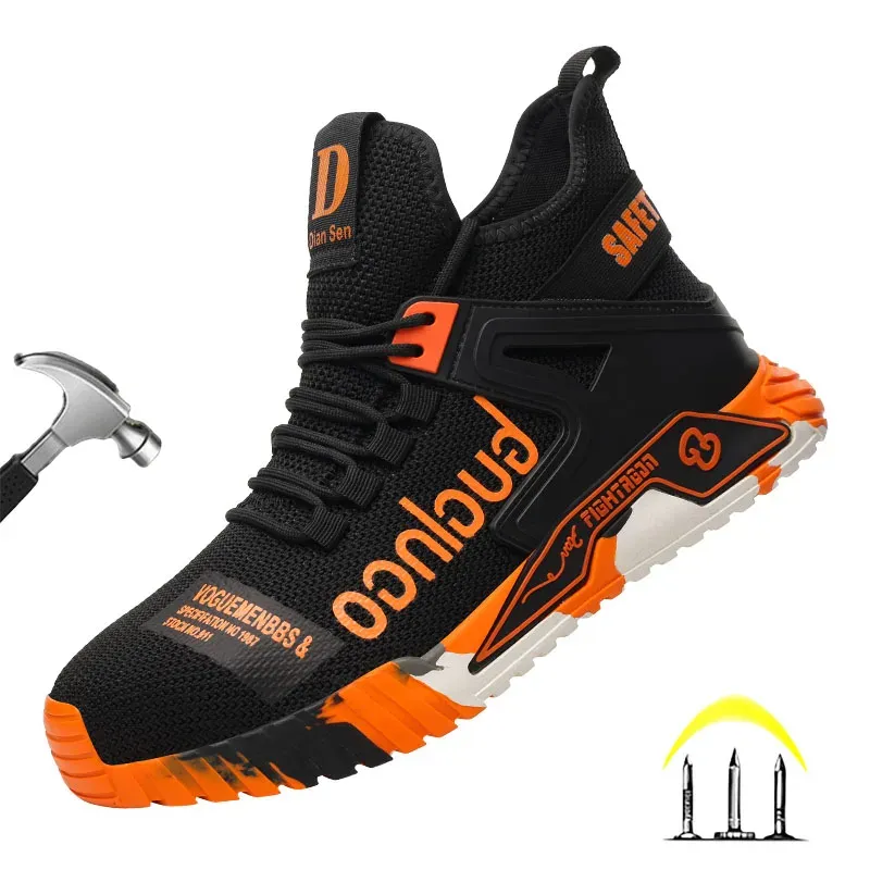 Boots Fashion Men Boots Chaussures de sécurité pour le travail en acier Toe Chaussures de sécurité Men Indestructibles Chaussures de travail Chaussures Chaussures de travail pour hommes