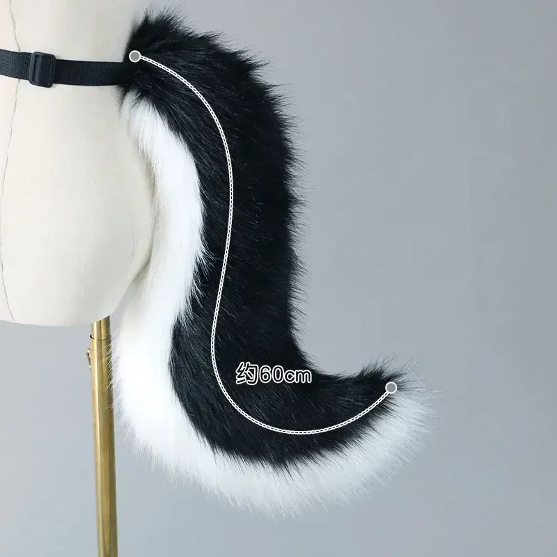 Wolf Tail Anime Cos Props Accessories Faux Fur Wolf Tail Women Lolita Furry Cosplay Animal Tails Halloween Party Role Play