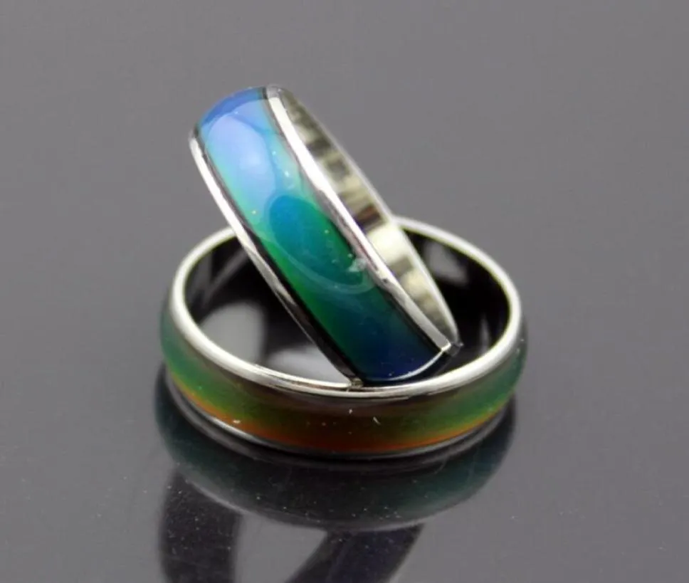100pcs moda pierścień nastroju Zmieniające się kolory Pierścienie Zmienia kolor w twojej temperaturze Ujawnij emocje tanie biżuteria modowa5464293