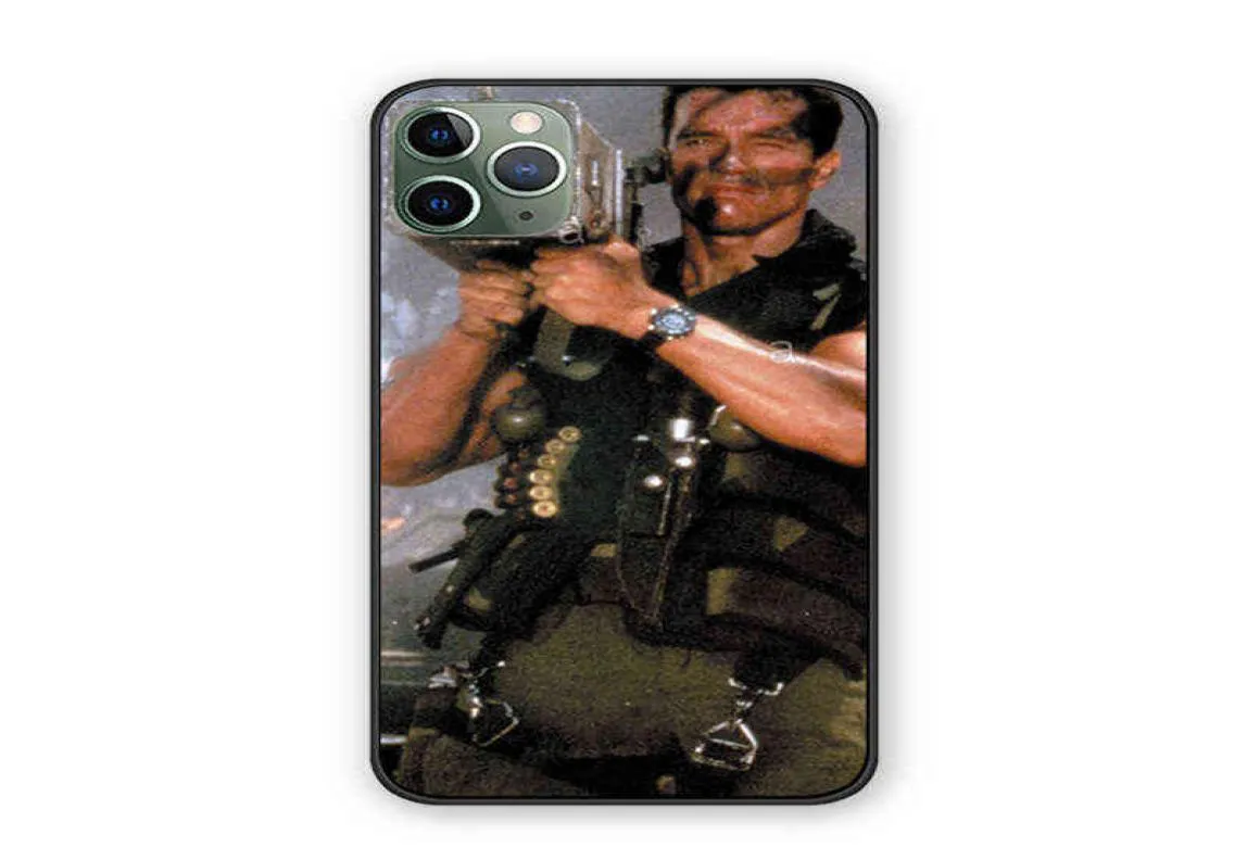 Arnold Schwarzenegger Film Commando 1985 poster back cover case For iphone 11 12 13 mini Pro Max silicone TPU phone case H11209943438