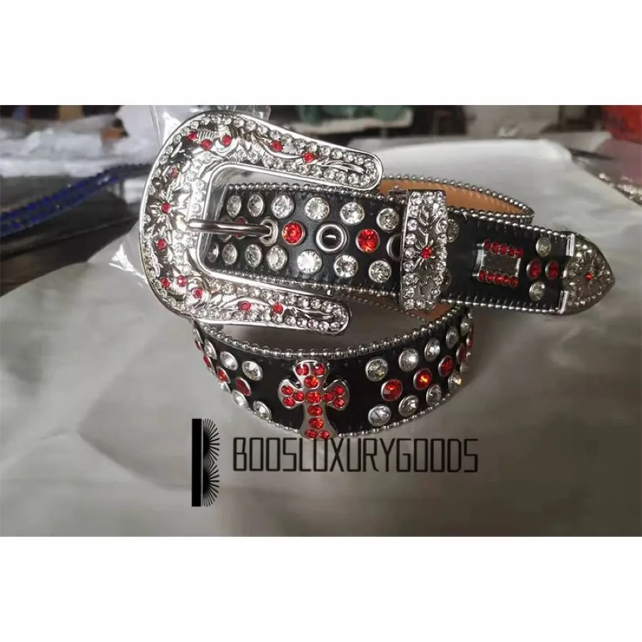 2022 Designer Belt Bb Simon Belts for Men Women Shiny diamond belt black red bb belts1922