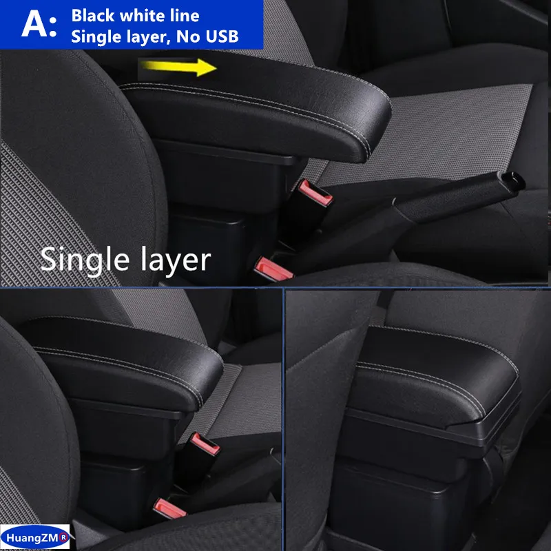 Rotatable Leather Centre Armrest Console Storage Box Car Accessories - View #9