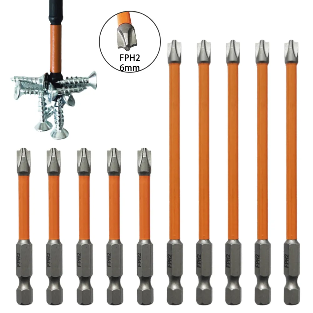 Orange 65/110mm FPH2 Magnetic Special Slotted Cross Screwdriver Bit Driver Professional Electrician Hand Tools Fpz1 Fpz2 Fpz3