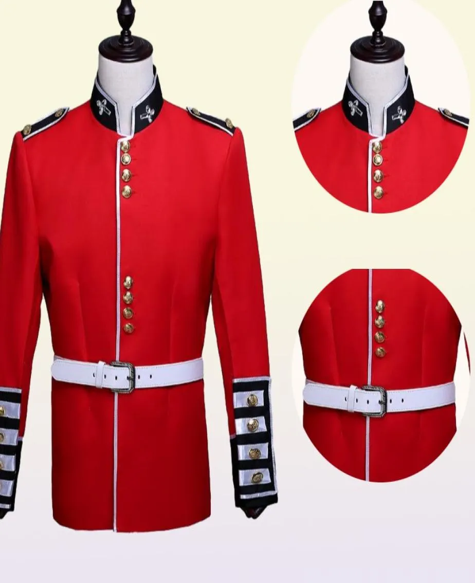 Men039S cosit les blazers masculins Royal Guard Costume Renaissance Medieval British Soldiers Performance Uniform Performance English7025777