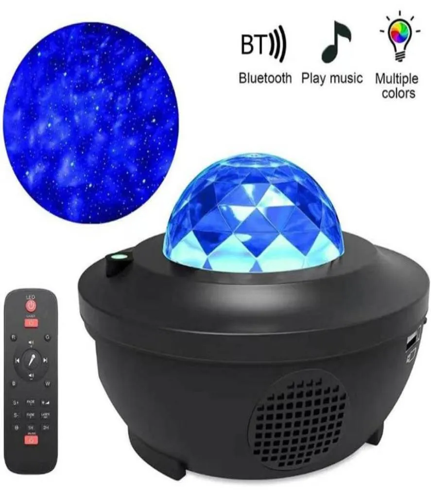 Красочный звездный небо проектор Light Bluetooth USB -голос управление музыкальным проигрывателем светодиодный ночной лампа галактика Star Projection Lamp B6108778