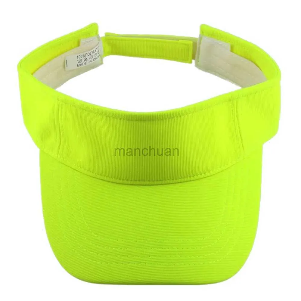 Visors Ball Caps Bright Vibrant Neon Yellow Orange Sun Visor Cap Cap d'été Visors vierges simples pour femmes Jogging Running 24412