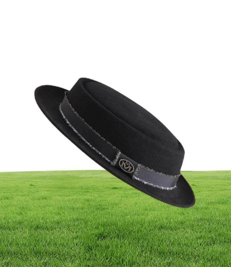 Skąpy brzegi kapelusze mężczyźni fedora czapka moda 100% czysty wełniana wełna męska z wieprzowiną dla klasycznych kobiet Cap11039408
