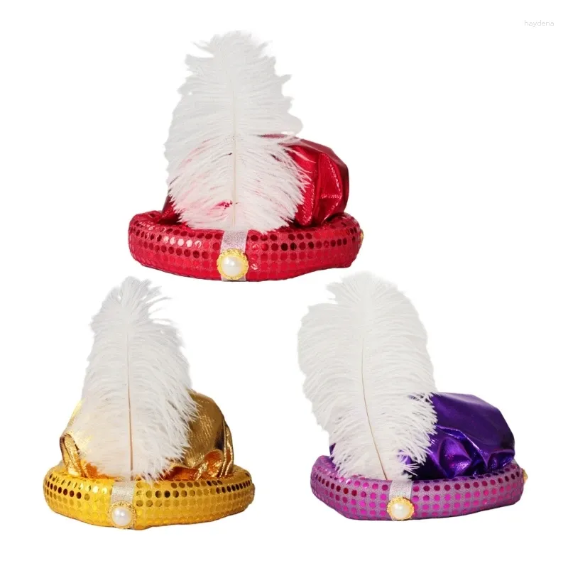 ベレットノベルティアラブの羽毛ハットクリスマスハロウィーンデコレーションコスプレアダルトカーニバルパーティーフェスティバル