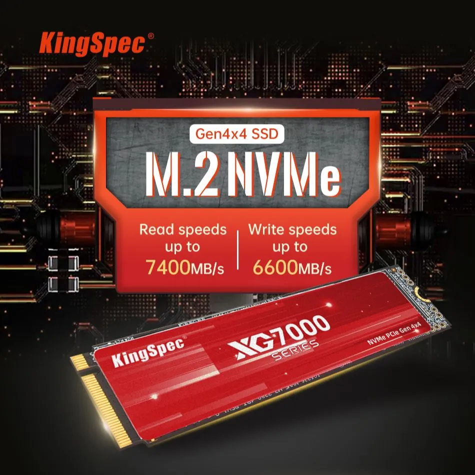 KingSpec NVMe M2 SSD 1TB 7000MB/s XG7000 PCle 4.0 Internal Solid State Drive M.2 NVMe 512G 2TB 4TB SSD Hard Disk for Laptop PS5