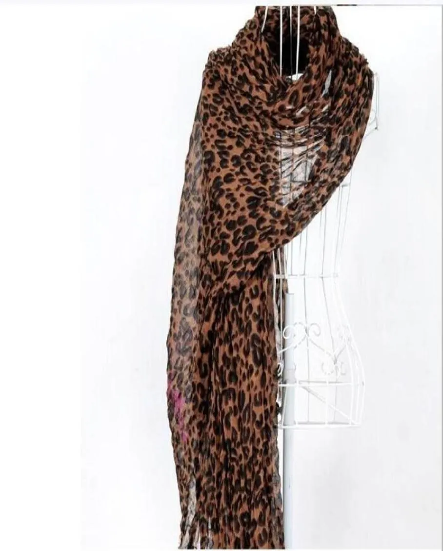 Whole female scarf warm High quality Designer scarves winter Leopard print Cotton Yarn Scarf shawl 20090CM2132160