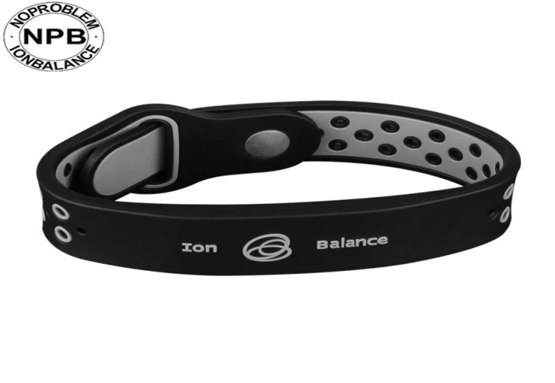 Gezondheidsvoorzichten Ion Balans Power Therapy Silicone Sports Choker Toermaline Germanium polsband Bracelet3620068