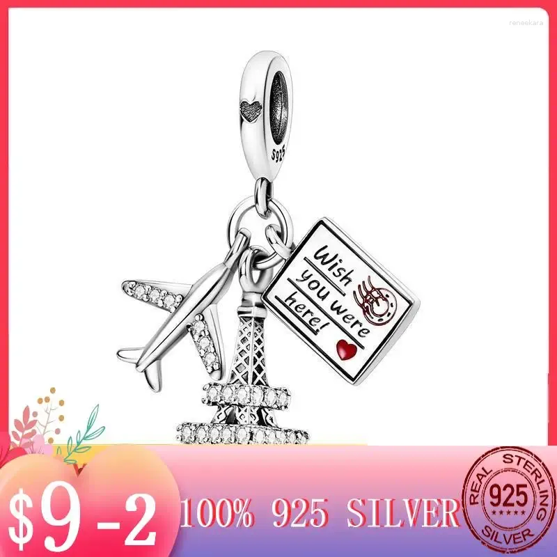 Charms Romantisch Paris Tower Plane Travel Beads Silver Color Dangle Charm Fit originele mula armband ketting hanger vrouwen diy sieraden