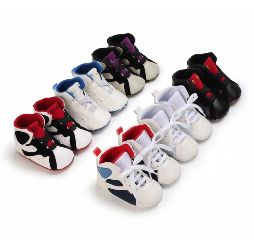 Baby First Walkers Sneakers Neugeborene Leder Basketball Crib Schuhe Infant Sports Kids Fashion Boots Kinder Pantoffeln Kleinkind Soft 7687887