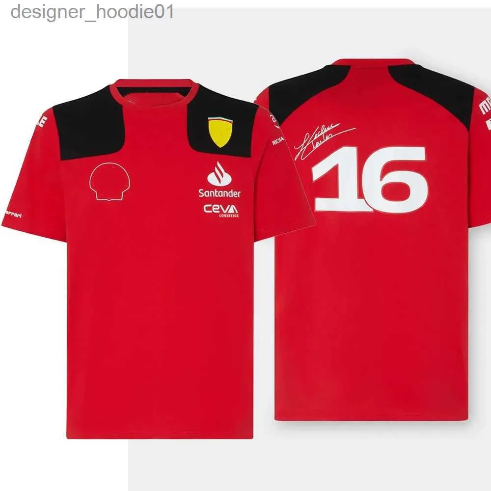 Sweats à capuche masculine Sweats Charles Leclerc Driver T-shirt T-shirt Red Team de haute qualité T-shirt Sports décontractés 3D Racing Top 2024 C240412