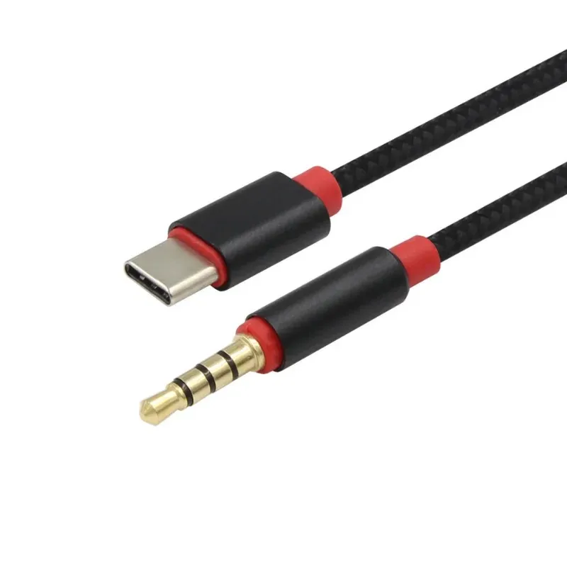 USB Type C Audio Cable Type-C Man till 3,5 mm manlig bil Aux Ljudomvandlingskabeladapter för Huawei Honor P20 Xiaomi