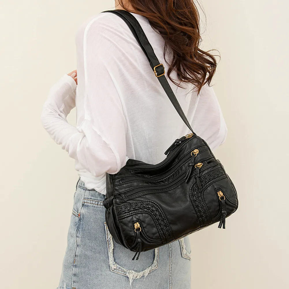 Vintage Style Shoulder Bag: Large Capacity, Adjustable Strap