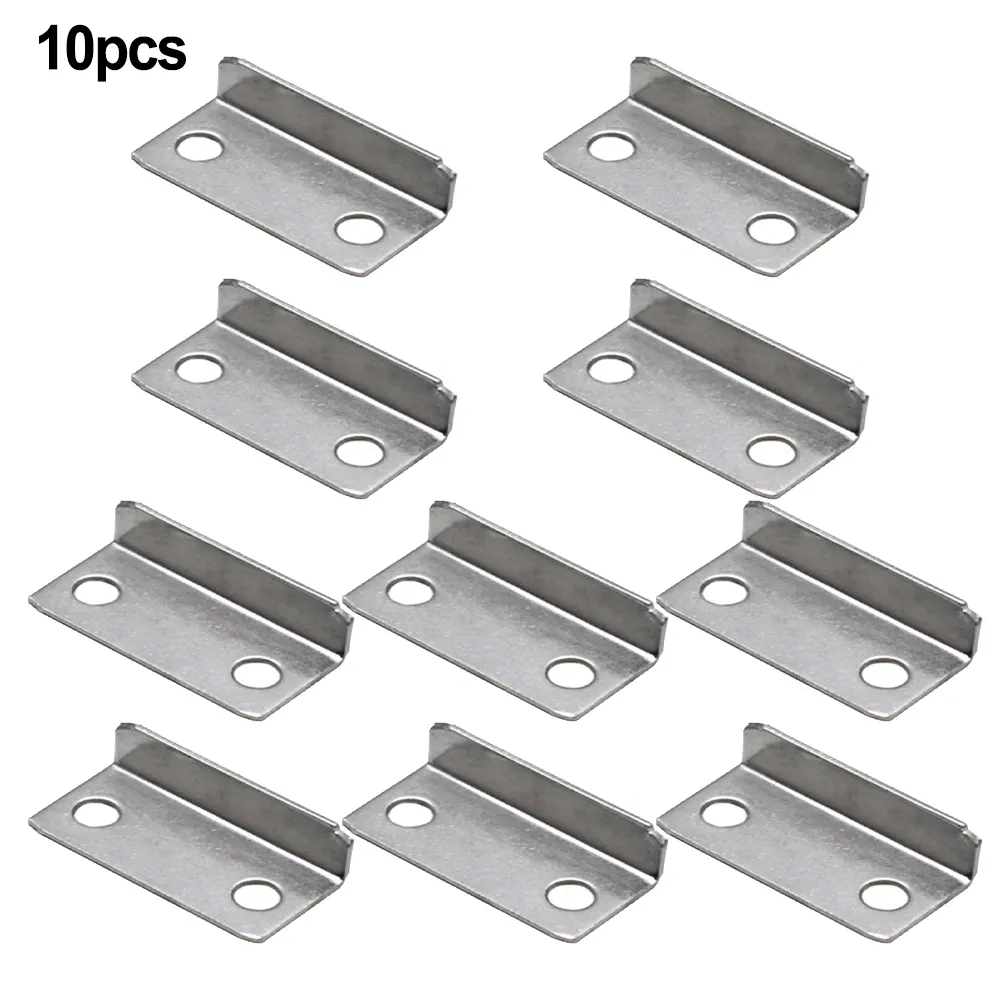 10-Pack Drawer Lock Strike Plate – L-Shaped Silver Tone Right Angle Metal Strike Plates For Cabinets & Cupboards